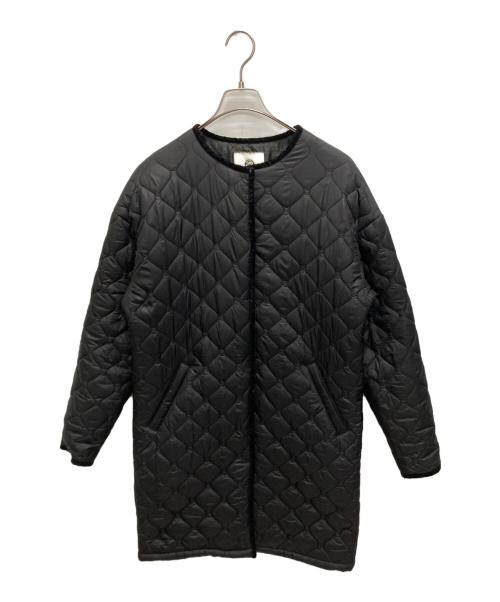 NEROLI（ネロリ）NEROLI (ネロリ) ノーカラーキルティングロングコート ブラック サイズ:SIZE FREEの古着・服飾アイテム