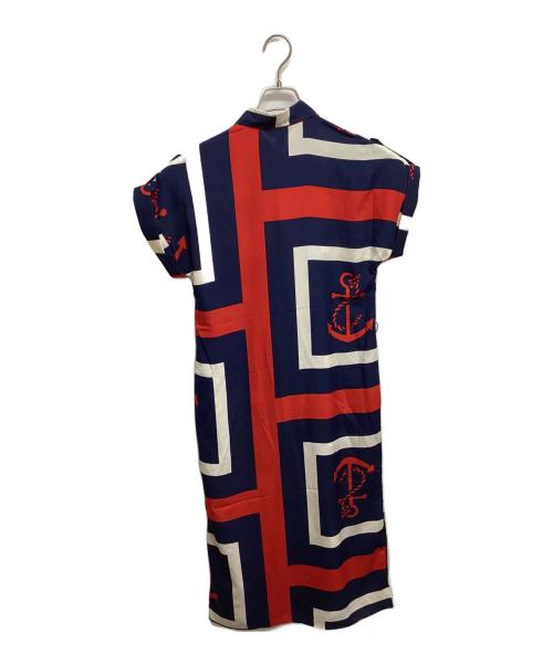 LAUREN RALPH LAUREN（ローレンラルフローレン）LAUREN RALPH LAUREN (ローレンラルフローレン) アンカープリントシャツワンピース トリコロールカラー サイズ:SIZE 2の古着・服飾アイテム