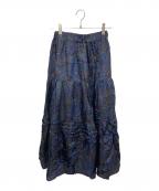 SACRAサクラ）の古着「BLURRED ペイズリー スカート」｜パープル×ブラック