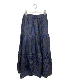 SACRA（サクラ）の古着「BLURRED ペイズリー スカート」｜パープル×ブラック