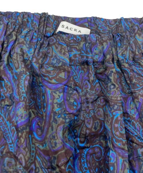 SACRA（サクラ）SACRA (サクラ) BLURRED ペイズリー スカート パープル×ブラック サイズ:SIZE36の古着・服飾アイテム