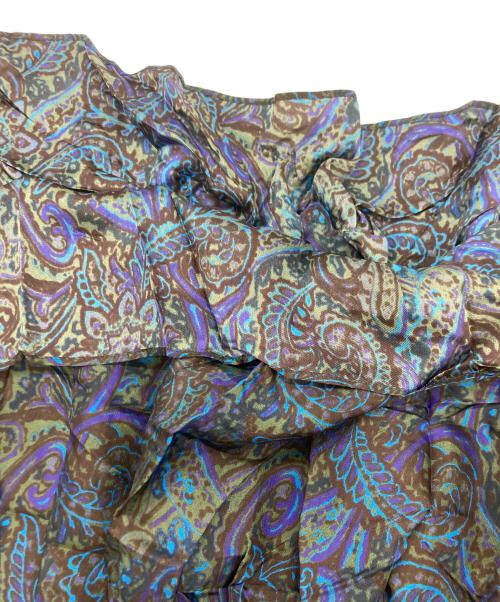 SACRA（サクラ）SACRA (サクラ) BLURRED ペイズリー スカート パープル×ブラック サイズ:SIZE36の古着・服飾アイテム