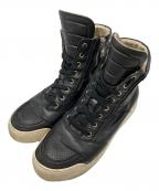 BALMAINバルマン）の古着「レザーハイカットスニーカー」｜ブラック