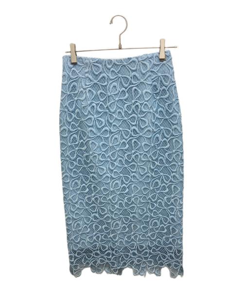 CELFORD（セルフォード）CELFORD (セルフォード) リボンメッシュレーススカート スカイブルー サイズ:SIZE 38の古着・服飾アイテム