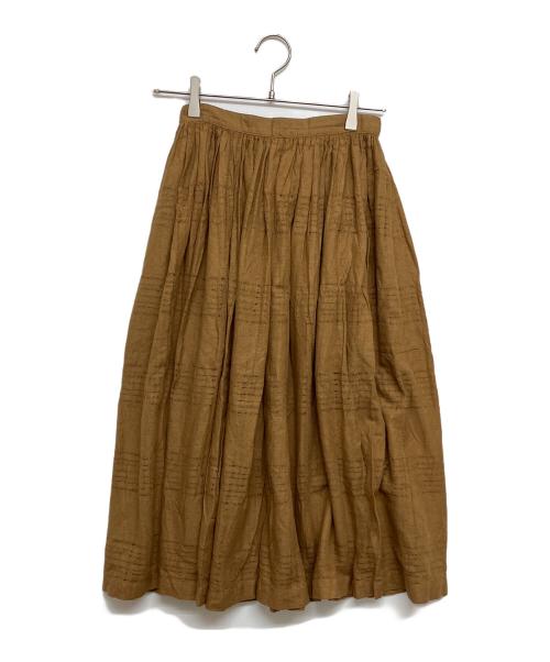 ISSEY MIYAKE（イッセイミヤケ）ISSEY MIYAKE (イッセイミヤケ) ギャザースカート ブラウン サイズ:SIZE9の古着・服飾アイテム