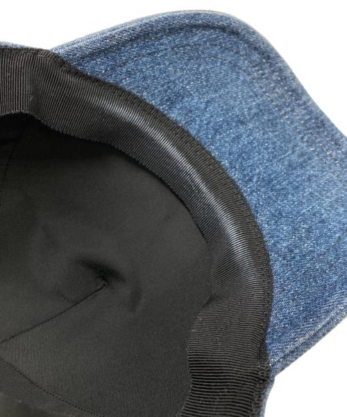 MIU MIU（ミュウミュウ）MIU MIU (ミュウミュウ) デニムロゴ刺繍 ベースボールキャップ インディゴの古着・服飾アイテム