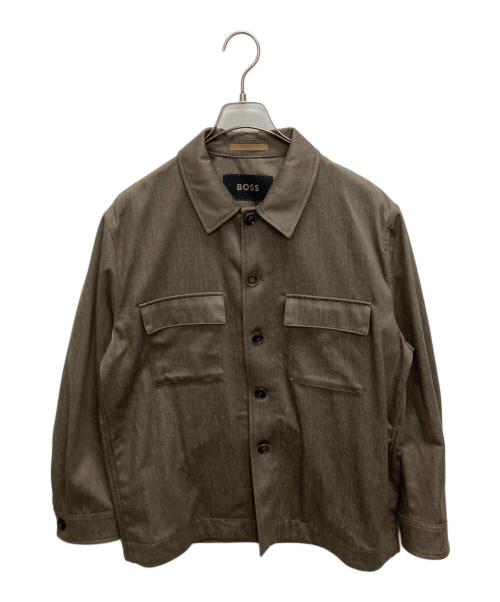 BOSS（ボス）BOSS (ボス) リラックスフィット オーバーシャツ バージンウール ブラウン サイズ:SIZE 48の古着・服飾アイテム