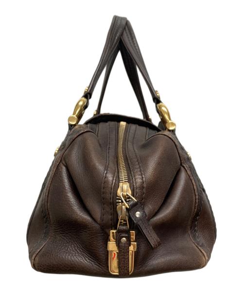 GUCCI（グッチ）GUCCI (グッチ) ヒステリアクレストレザートートバッグ ブラウンの古着・服飾アイテム