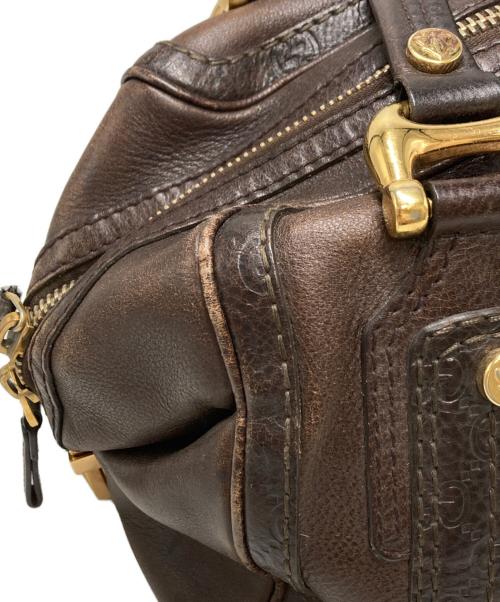 GUCCI（グッチ）GUCCI (グッチ) ヒステリアクレストレザートートバッグ ブラウンの古着・服飾アイテム