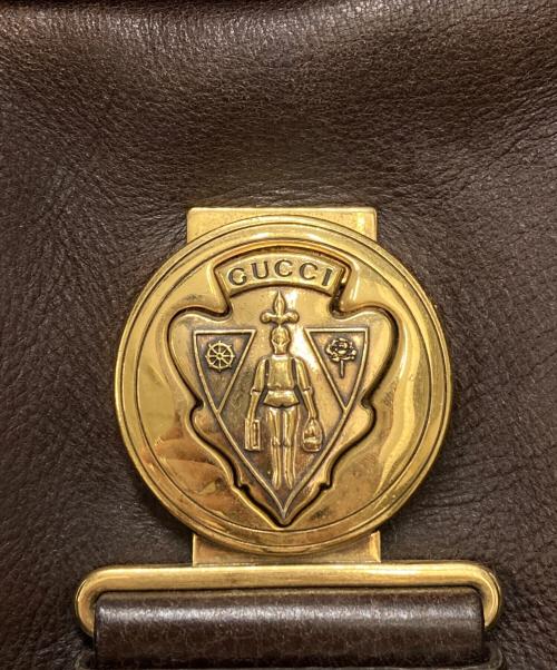 GUCCI（グッチ）GUCCI (グッチ) ヒステリアクレストレザートートバッグ ブラウンの古着・服飾アイテム