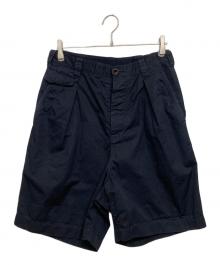 sacai（サカイ）の古着「PLEATED SHORTS/ハーフパンツ」｜ネイビー