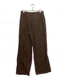 Spick and Span（スピック＆スパン）の古着「ハイブリッドラミー1タックパンツ」｜ブラウン