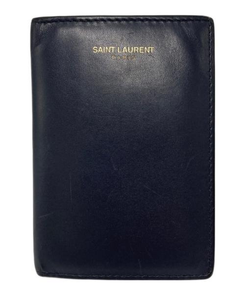 Saint Laurent Paris（サンローランパリ）Saint Laurent Paris (サンローランパリ) カードケース ネイビーの古着・服飾アイテム