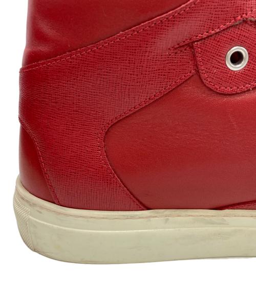 BALENCIAGA（バレンシアガ）BALENCIAGA (バレンシアガ) レザーハイカットスニーカー レッド サイズ:SIZE 43の古着・服飾アイテム