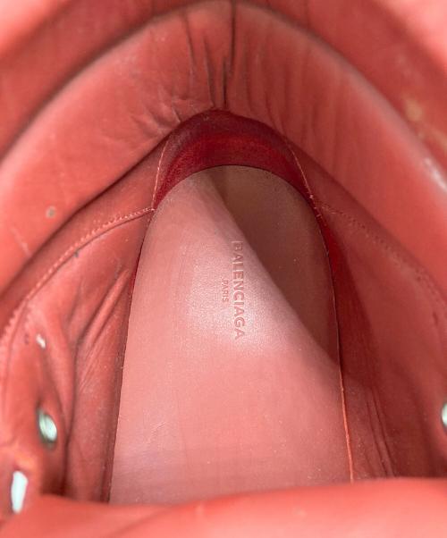 BALENCIAGA（バレンシアガ）BALENCIAGA (バレンシアガ) レザーハイカットスニーカー レッド サイズ:SIZE 43の古着・服飾アイテム