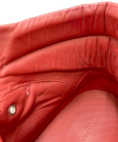 BALENCIAGA（バレンシアガ）BALENCIAGA (バレンシアガ) レザーハイカットスニーカー レッド サイズ:SIZE 43の古着・服飾アイテム