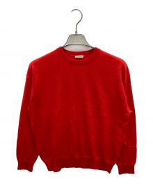 cash&barba（キャッシュ&バルバ）の古着「ウーステッドカシミヤ 150 クルーネック, Tomato Red」｜レッド