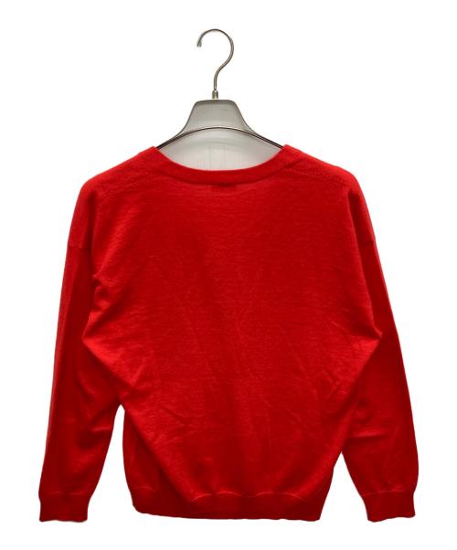 cash&barba（キャッシュ&バルバ）cash&barba (キャッシュ&バルバ) ウーステッドカシミヤ 150 カーディガン レッド サイズ:SIZE 2の古着・服飾アイテム