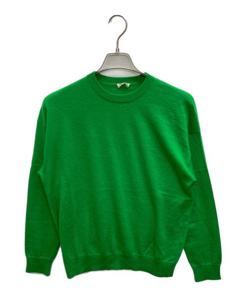 cash&barba（キャッシュ&バルバ）cash&barba (キャッシュ&バルバ) ウーステッドカシミヤ 150 クルーネック V グリーン サイズ:SIZE　1の古着・服飾アイテム