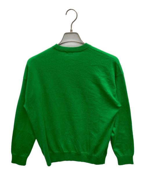 cash&barba（キャッシュ&バルバ）cash&barba (キャッシュ&バルバ) ウーステッドカシミヤ 150 クルーネック V グリーン サイズ:SIZE　1の古着・服飾アイテム
