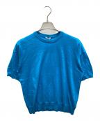 cash&barbaキャッシュ&バルバ）の古着「シーアイランドコットン ニット 半袖クルー, Blue」｜ブルー