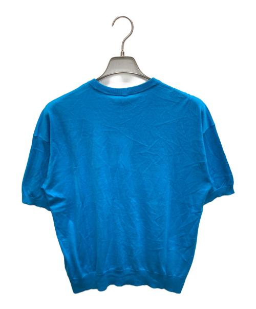 cash&barba（キャッシュ&バルバ）cash&barba (キャッシュ&バルバ) シーアイランドコットン ニット 半袖クルー, Blue ブルー サイズ:SIZE　2の古着・服飾アイテム
