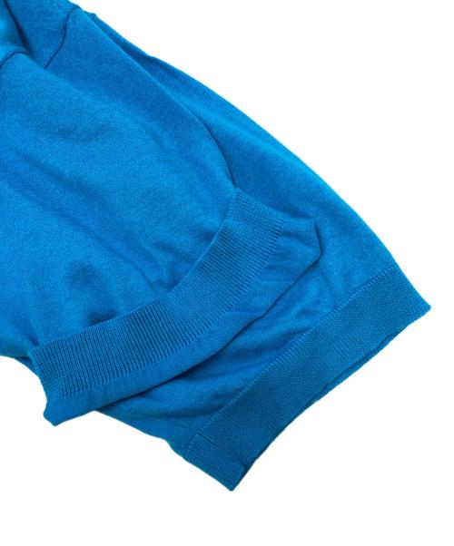 cash&barba（キャッシュ&バルバ）cash&barba (キャッシュ&バルバ) シーアイランドコットン ニット 半袖クルー, Blue ブルー サイズ:SIZE　2の古着・服飾アイテム