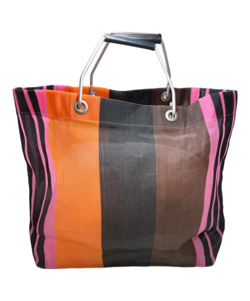 MARNI（マルニ）MARNI (マルニ) MARKET STRIPE BAG/トートバッグ ブラウン×オレンジ サイズ:実寸サイズをご参照下さい。の古着・服飾アイテム