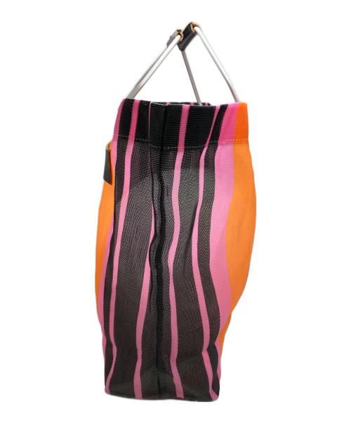 MARNI（マルニ）MARNI (マルニ) MARKET STRIPE BAG/トートバッグ ブラウン×オレンジ サイズ:実寸サイズをご参照下さい。の古着・服飾アイテム