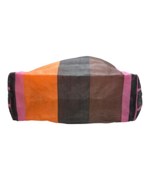 MARNI（マルニ）MARNI (マルニ) MARKET STRIPE BAG/トートバッグ ブラウン×オレンジ サイズ:実寸サイズをご参照下さい。の古着・服飾アイテム