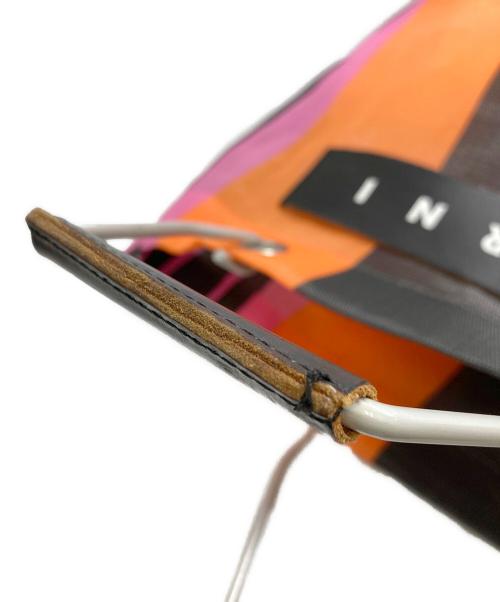 MARNI（マルニ）MARNI (マルニ) MARKET STRIPE BAG/トートバッグ ブラウン×オレンジ サイズ:実寸サイズをご参照下さい。の古着・服飾アイテム