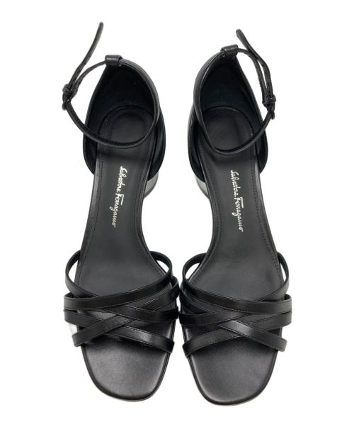 Salvatore Ferragamo（サルヴァトーレ フェラガモ）Salvatore Ferragamo (サルヴァトーレ フェラガモ) FLOR 55/ミラーヒール サンダル ブラック サイズ:SIZE 6の古着・服飾アイテム