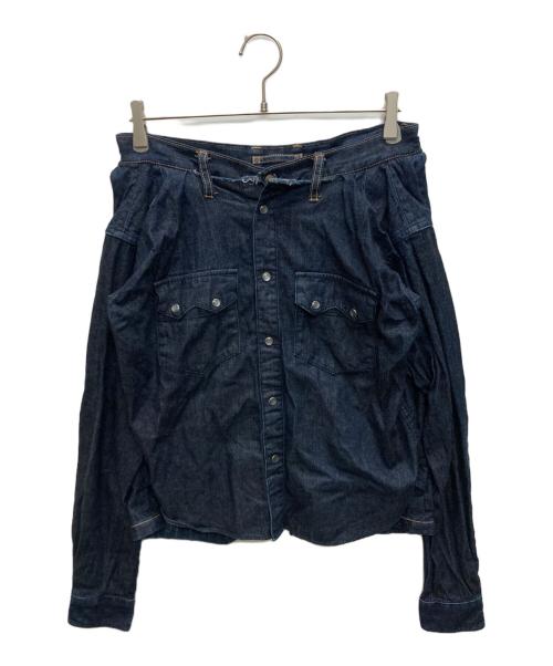 MIHARA YASUHIRO（ミハラヤスヒロ）MIHARA YASUHIRO (ミハラヤスヒロ) シャツ巻きドッキングデニムパンツ インディゴ サイズ:SIZE 46の古着・服飾アイテム