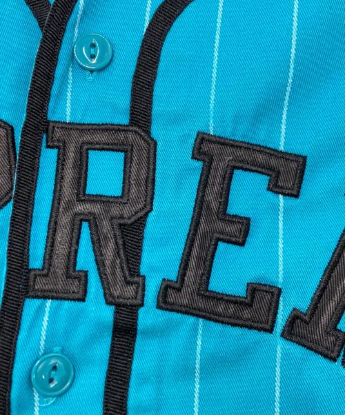 SUPREME（シュプリーム）Supreme (シュプリーム) Arc Logo Baseball Jersey ブルー サイズ:SIZE Lの古着・服飾アイテム