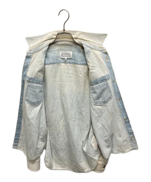 Maison Margiela（メゾンマルジェラ）Maison Margiela (メゾンマルジェラ) マーブルブリーチ スリム デニムシャツ インディゴ サイズ:SIZE 38の古着・服飾アイテム