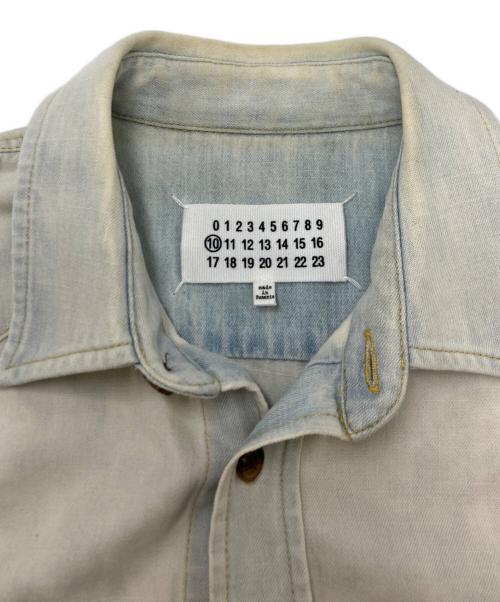 Maison Margiela（メゾンマルジェラ）Maison Margiela (メゾンマルジェラ) マーブルブリーチ スリム デニムシャツ インディゴ サイズ:SIZE 38の古着・服飾アイテム