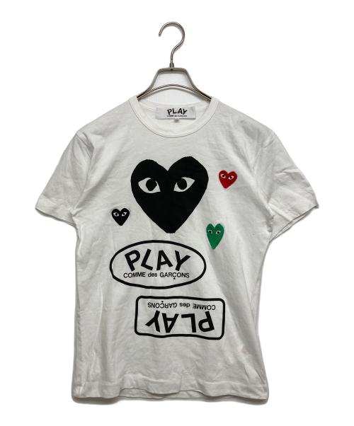PLAY COMME des GARCONS（プレイコムデギャルソン）PLAY COMME des GARCONS (プレイコムデギャルソン) MULTIPLE HEARTPRINTED T ホワイト サイズ:SIZE Sの古着・服飾アイテム