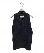 Maison Margielaメゾンマルジェラ）の古着「ピンストライプダブルブレストジレットベスト」｜ネイビー
