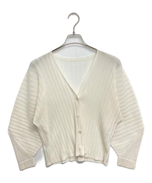 PLEATS PLEASE（プリーツプリーズ）PLEATS PLEASE (プリーツプリーズ) プリーツカーディガン ホワイト サイズ:SIZE 3の古着・服飾アイテム