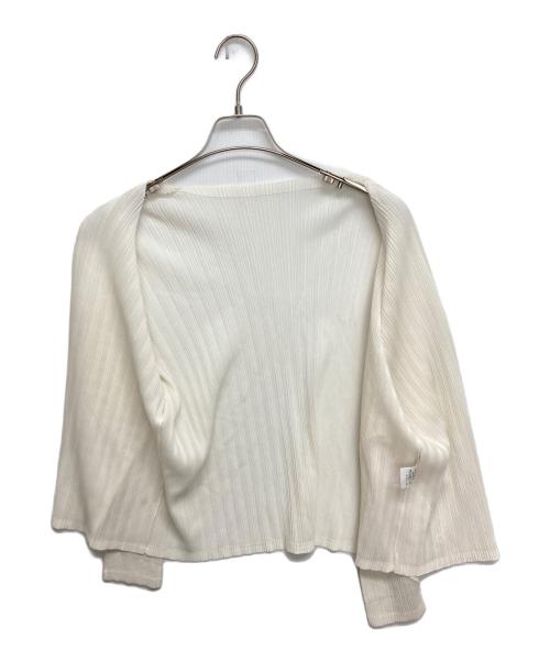 PLEATS PLEASE（プリーツプリーズ）PLEATS PLEASE (プリーツプリーズ) プリーツカーディガン ホワイト サイズ:SIZE 3の古着・服飾アイテム