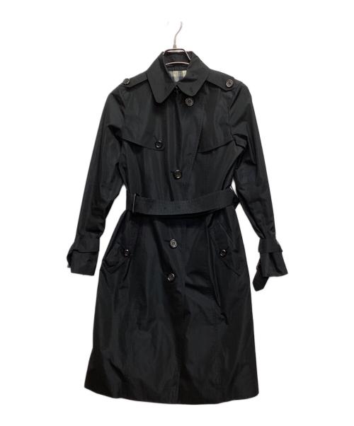 BURBERRY LONDON（バーバリーロンドン）BURBERRY LONDON (バーバリーロンドン) 裏ノバチェックステンカラーコート ブラック サイズ:SIZE 40の古着・服飾アイテム