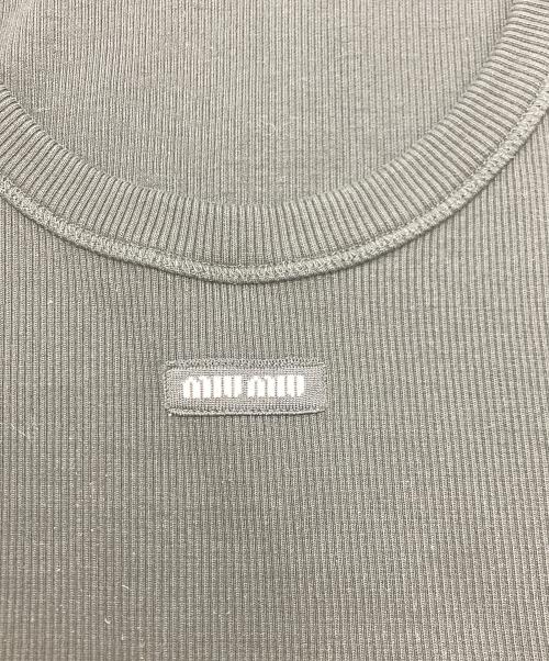 MIU MIU（ミュウミュウ）MIU MIU (ミュウミュウ) ガーメントダイ リブ編み ジャージー タンクトップ ブラック サイズ:Sの古着・服飾アイテム