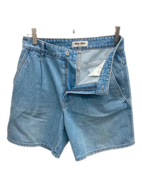 MIU MIU（ミュウミュウ）MIU MIU (ミュウミュウ) デニムハーフパンツ インディゴ サイズ:SIZE 38の古着・服飾アイテム