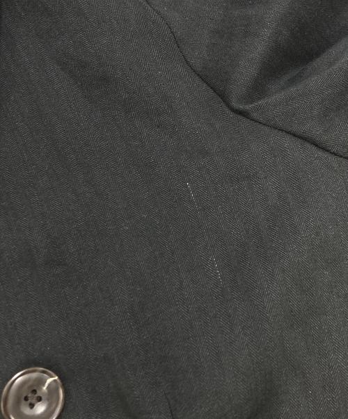 NOLLEY'S（ノーリーズ）NOLLEY'S (ノーリース) リネンヘリンボンダブルジャケット ブラック サイズ:SIZE 36の古着・服飾アイテム