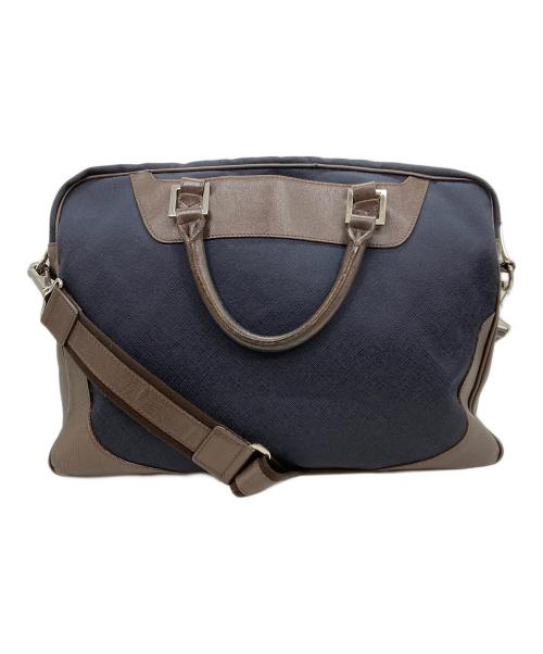 PELLE MORBIDA（ペッレモルビダ）PELLE MORBIDA (ペッレモルビダ) 2WAYバッグ ブラウン×ネイビーの古着・服飾アイテム