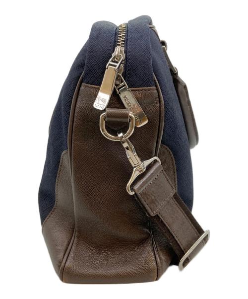 PELLE MORBIDA（ペッレモルビダ）PELLE MORBIDA (ペッレモルビダ) 2WAYバッグ ブラウン×ネイビーの古着・服飾アイテム