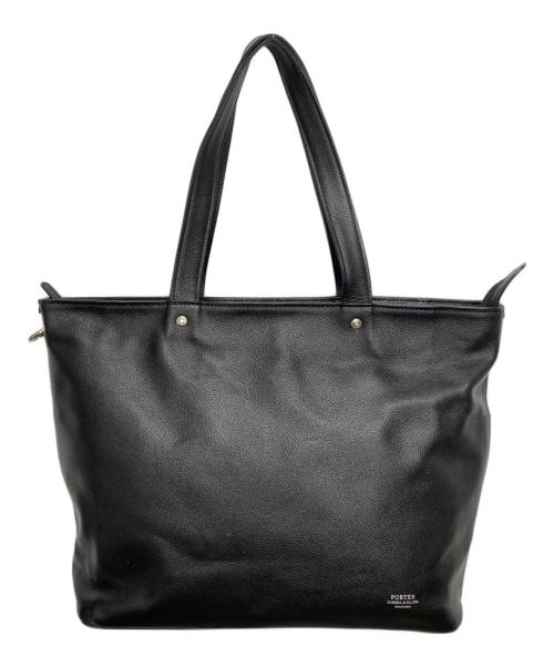 PORTER（ポーター）PORTER (ポーター) レザートートバッグ ブラックの古着・服飾アイテム