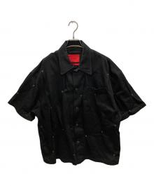 KUSIKOHC（クシコック）の古着「Multi Rivet Denim Shirt」｜ブラック