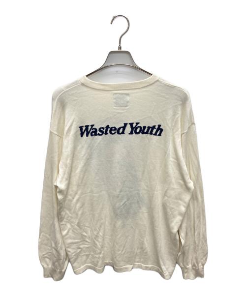 WASTED YOUTH（ウェイステッドユース）Wasted Youth (ウエステッド ユース) BUDWEISER KNIT アイボリー サイズ:SIZE XLの古着・服飾アイテム