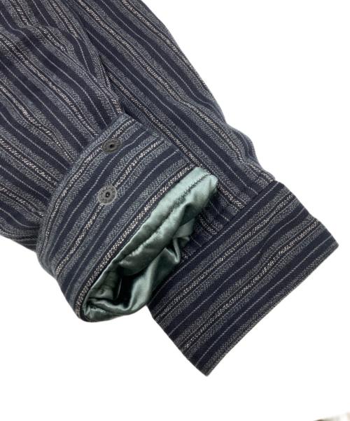 riprap（リップラップ）riprap (リップラップ) ストライプデニムドリズラージャケット グレー サイズ:SIZE　Lの古着・服飾アイテム